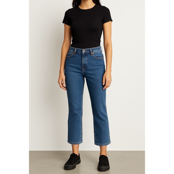 GAP Factory Womens Bootcut Cropped Stretch Jeans Size 10 Blue Mid Rise Denim NWT - Picture 1 of 7